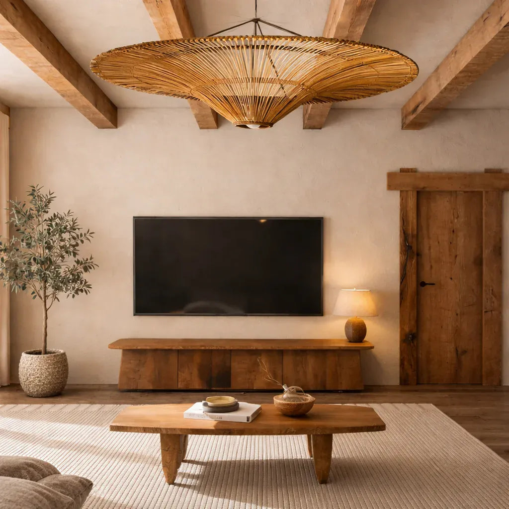 Suspension rotin naturel - Hikari Suspension rotin naturel Hikari – Sublimez votre intérieur avec style unique