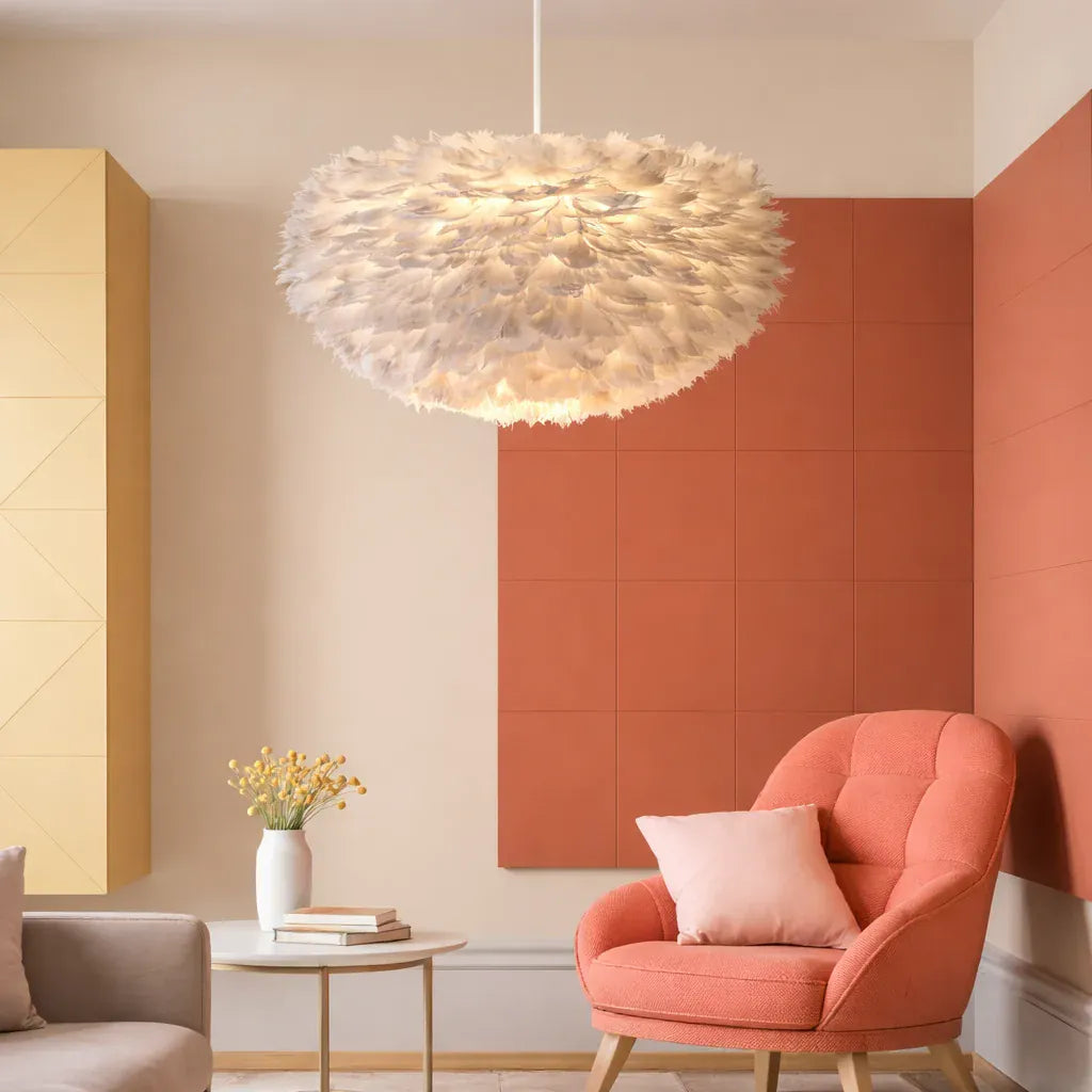 Suspension plume blanche - Blank Suspension plume blanche – Sublimez votre intérieur avec légèreté