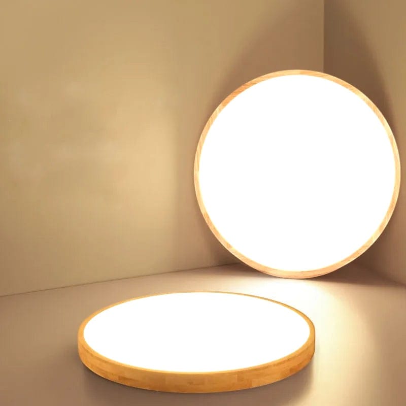 Plafonnier led rond bois - Melo Plafonnier led rond bois - Melo Chaleur immédiate