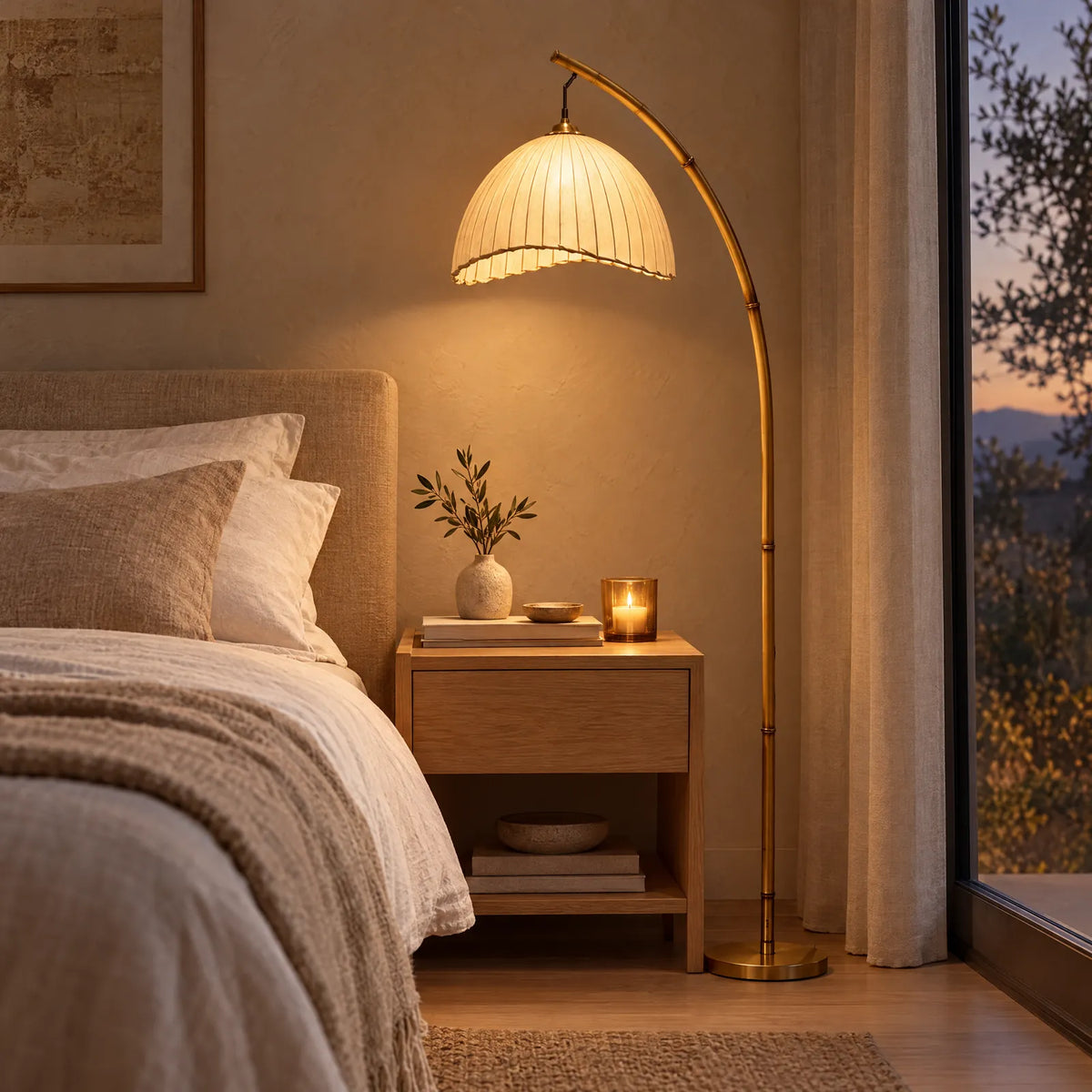 Lampadaire Kiro dans une chambre apaisante