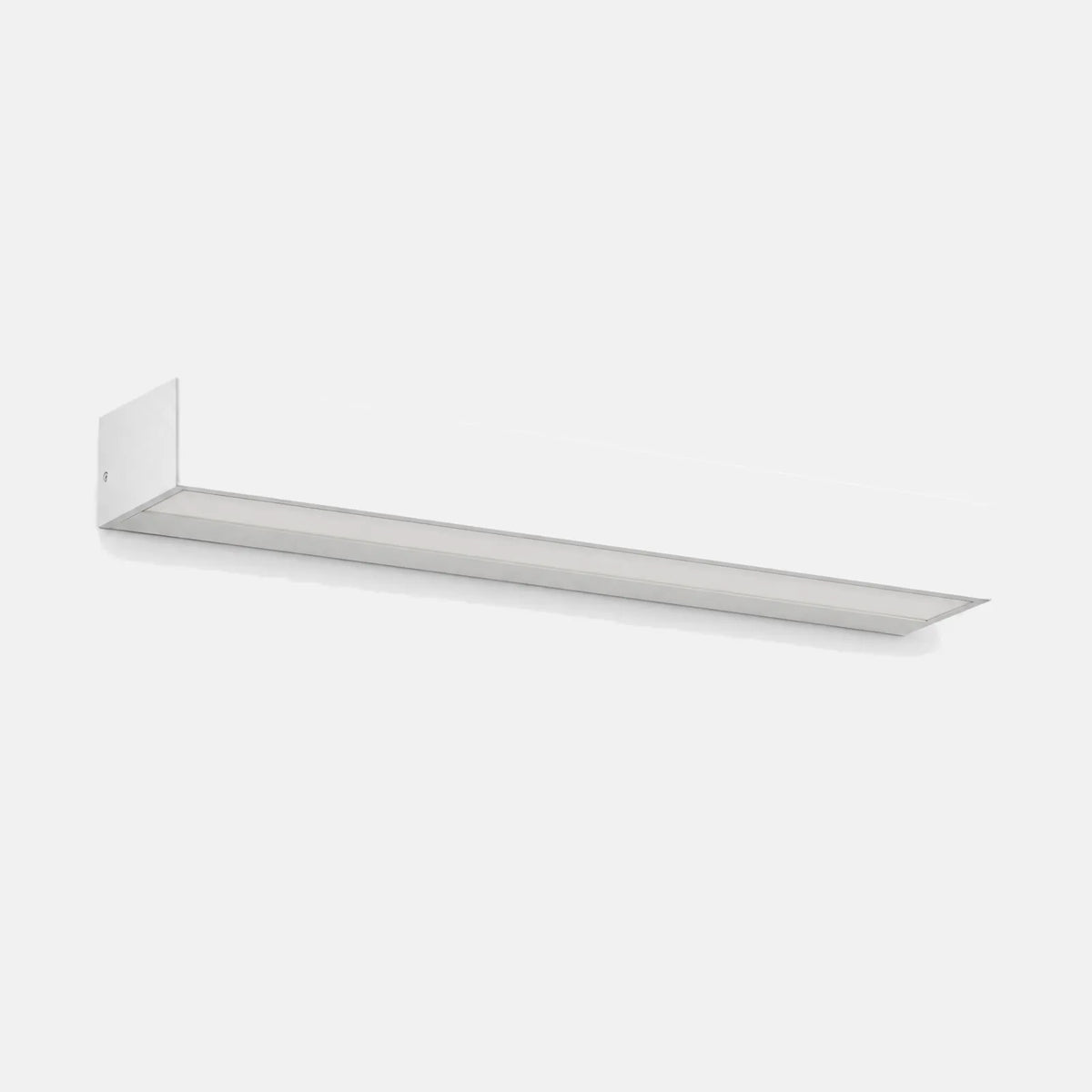 Applique murale extérieure Uria blanche, barre LED éclairage vers le bas, sur fond uni