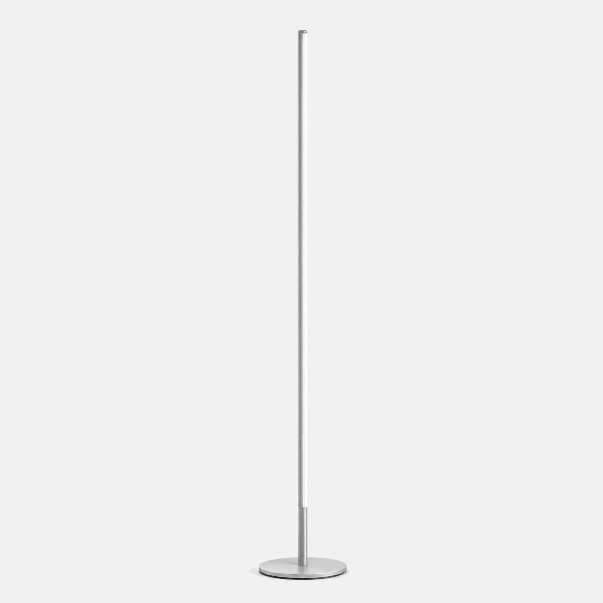 Lampe LED design sur pied Otra grise, lampadaire minimaliste, photo sur fond uni