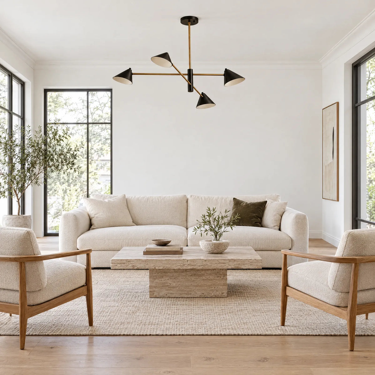 Lustre Lustro dans un salon lumineux