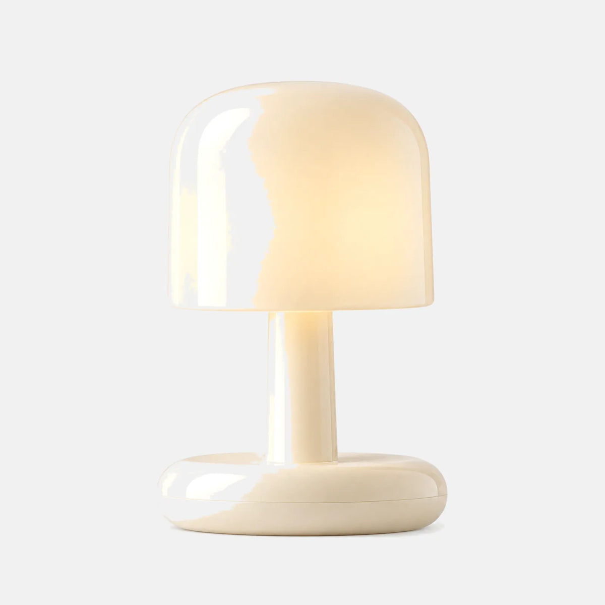 Mini lampe champignon Actis crème, sur fond uni
