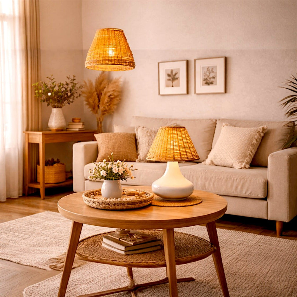 Lampe de table bambou - Kara Lampe de table bambou - Kara Illuminez votre intérieur