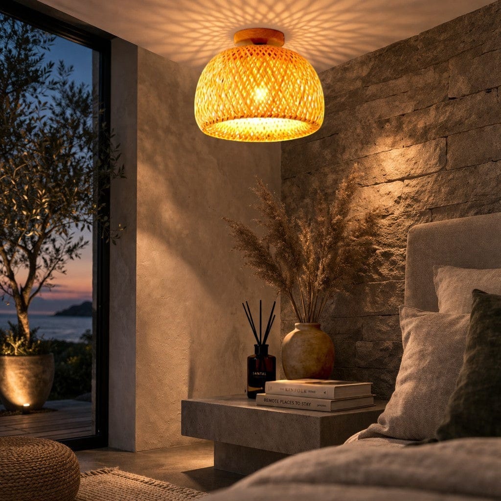 Luminaire plafonnier bambou - Valux Luminaire plafonnier bambou - Valux Style naturel, éclat