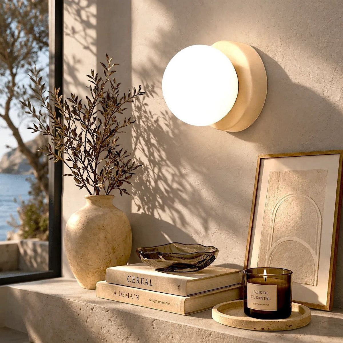 Applique murale boule blanche - Olia Applique murale boule blanche - Olia Sublime déco