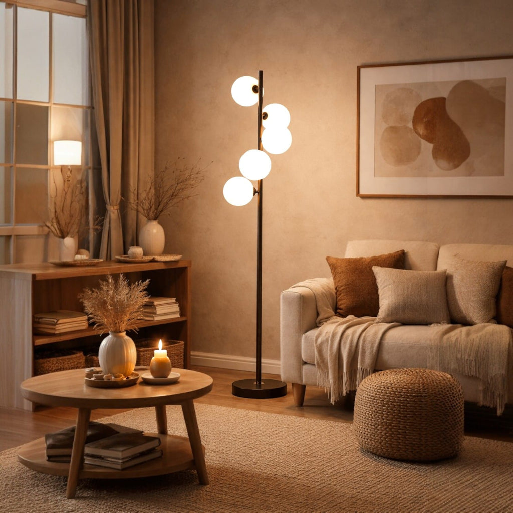 Lampe en verre sur pied - Polia Lampe en verre sur pied - Polia Illuminez votre déco