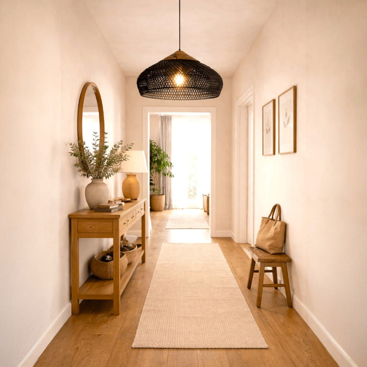 Suspension rotin noir - Astra Suspension rotin noir - Astra Illuminez votre intérieur