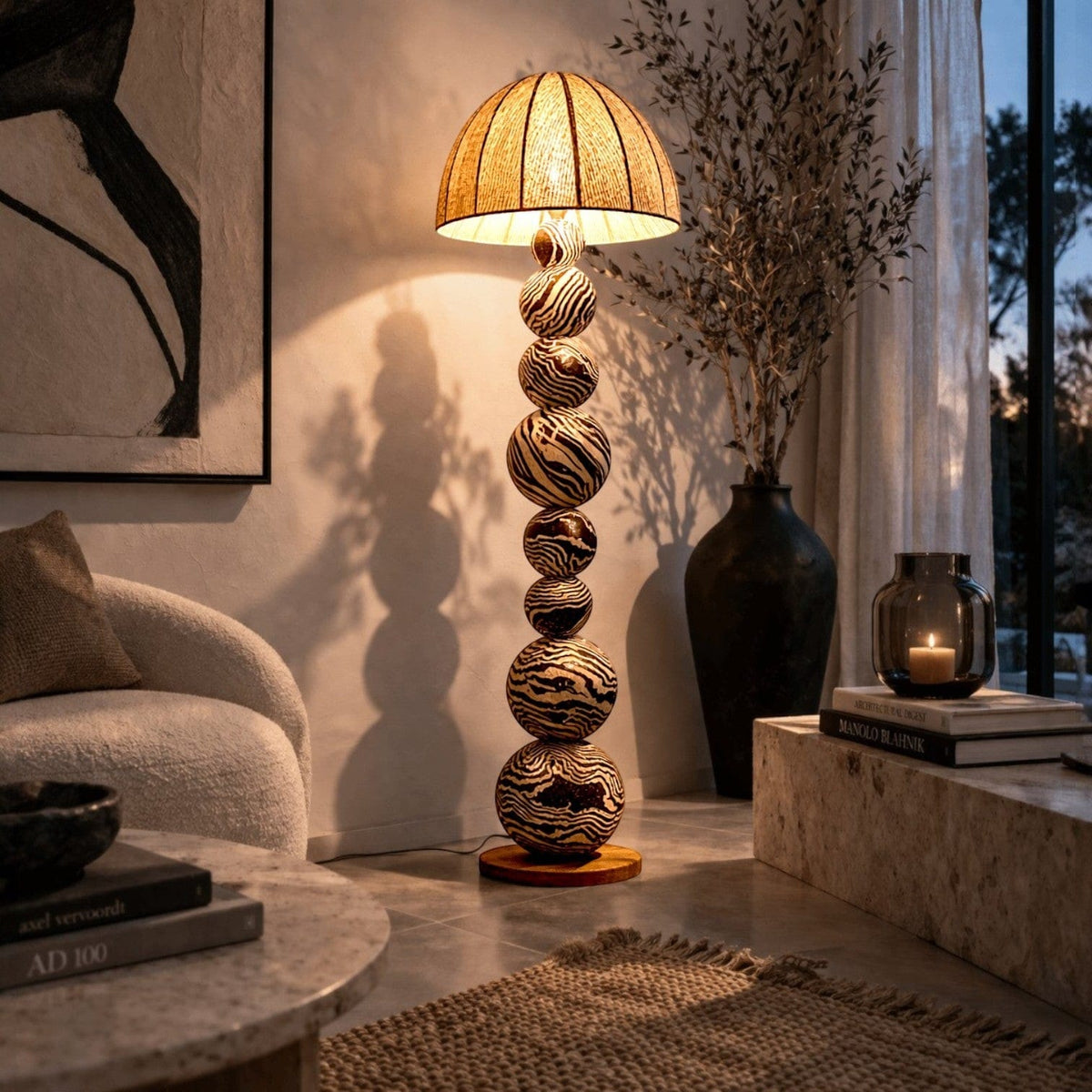 Globe lampe sur pied - Bali Globe lampe sur pied - Bali : Éclairez votre intérieur