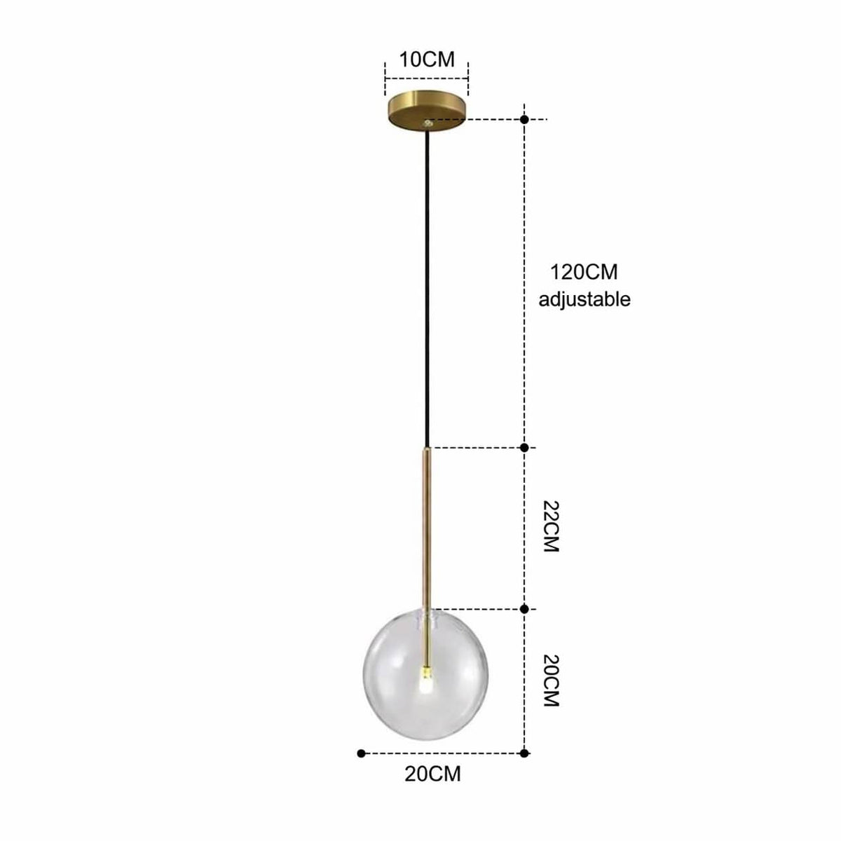 Lustre en verre transparent - Xana Lustre en verre transparent - Xana : Illuminez l'espace