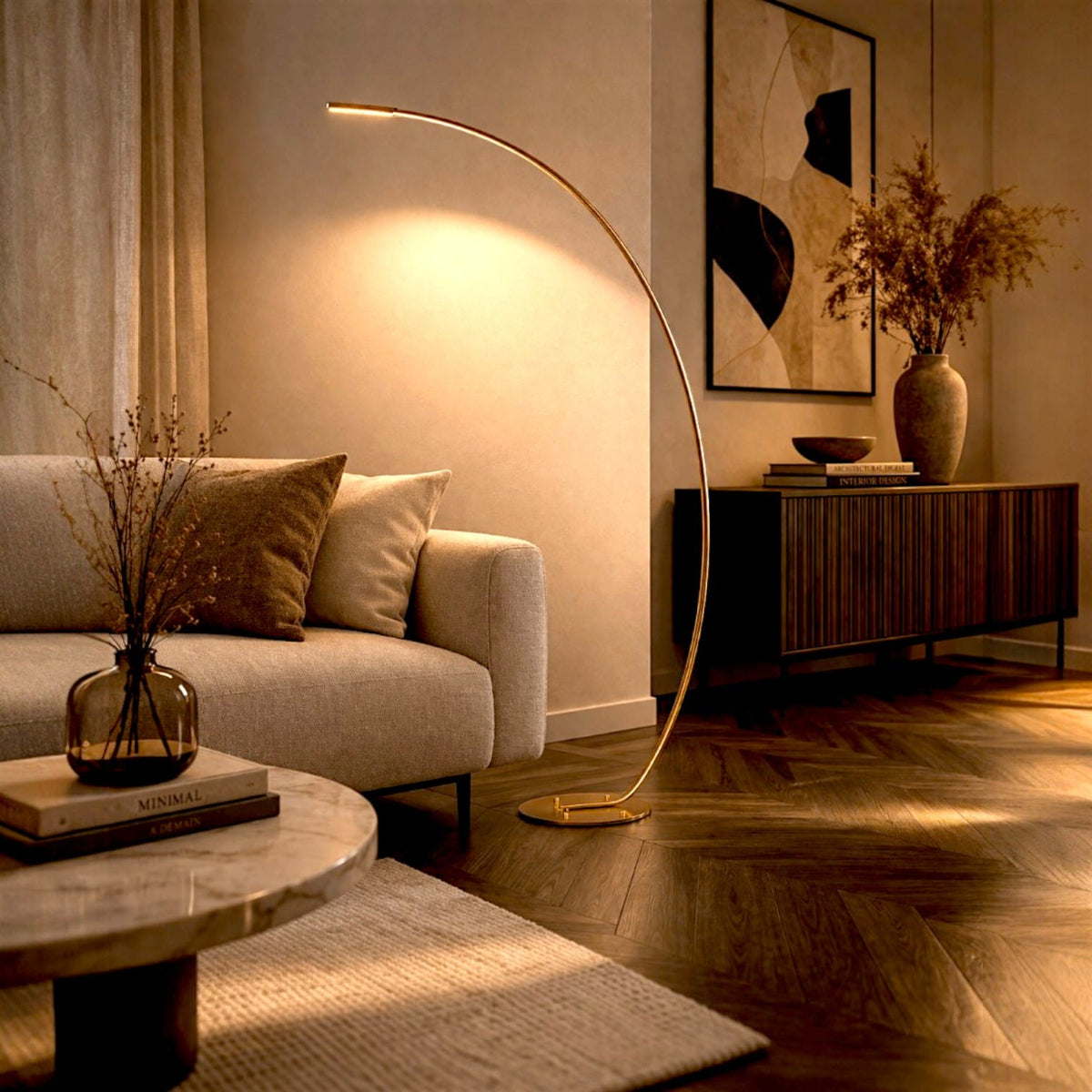 Lampadaire arc led - Kara Lampadaire arc led - Kara : Illuminez votre intérieur