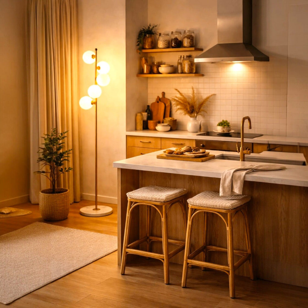 Lampe en verre sur pied - Polia Lampe en verre sur pied - Polia Illuminez votre déco