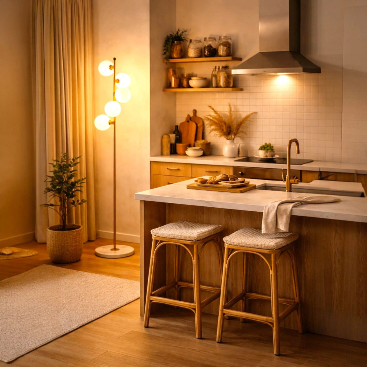 Lampe en verre sur pied - Polia Lampe en verre sur pied - Polia Illuminez votre déco