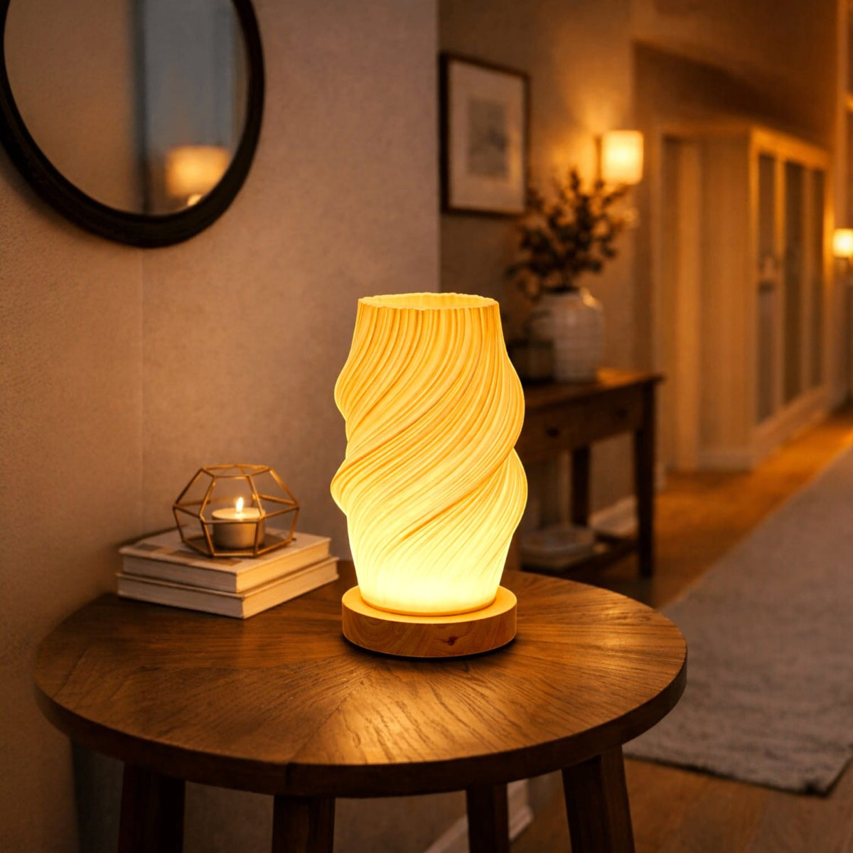 Lampe de table pied bois - Yva Lampe de table pied bois - Yva - Illuminez avec style