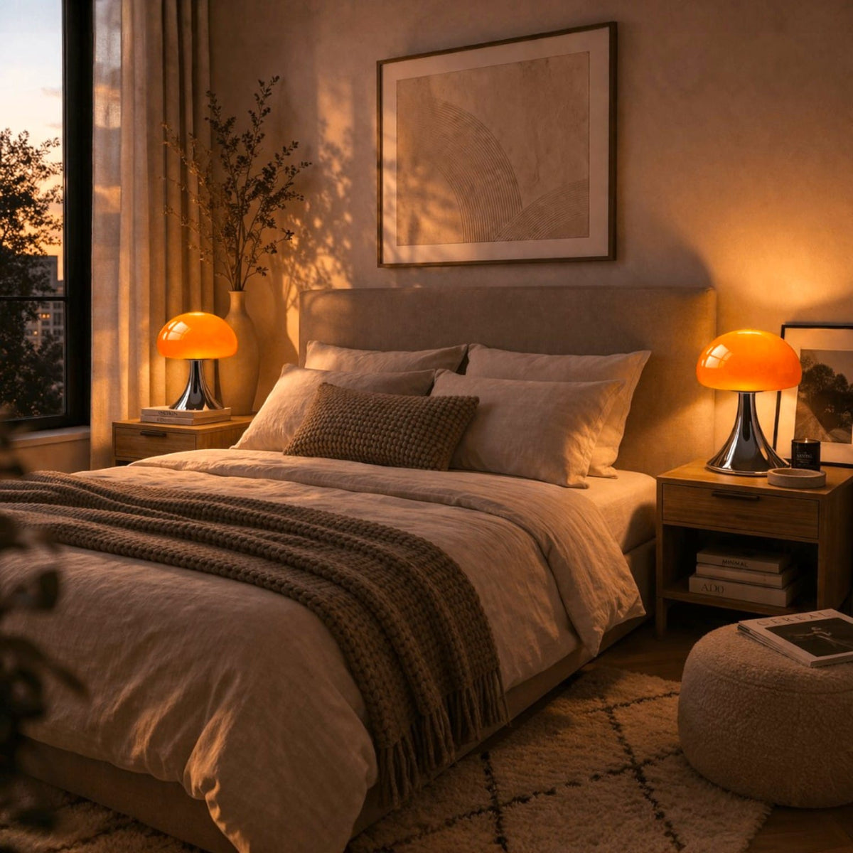 lampe champignon chromé - Satur lampe champignon chromé - Satur : Style lumineux