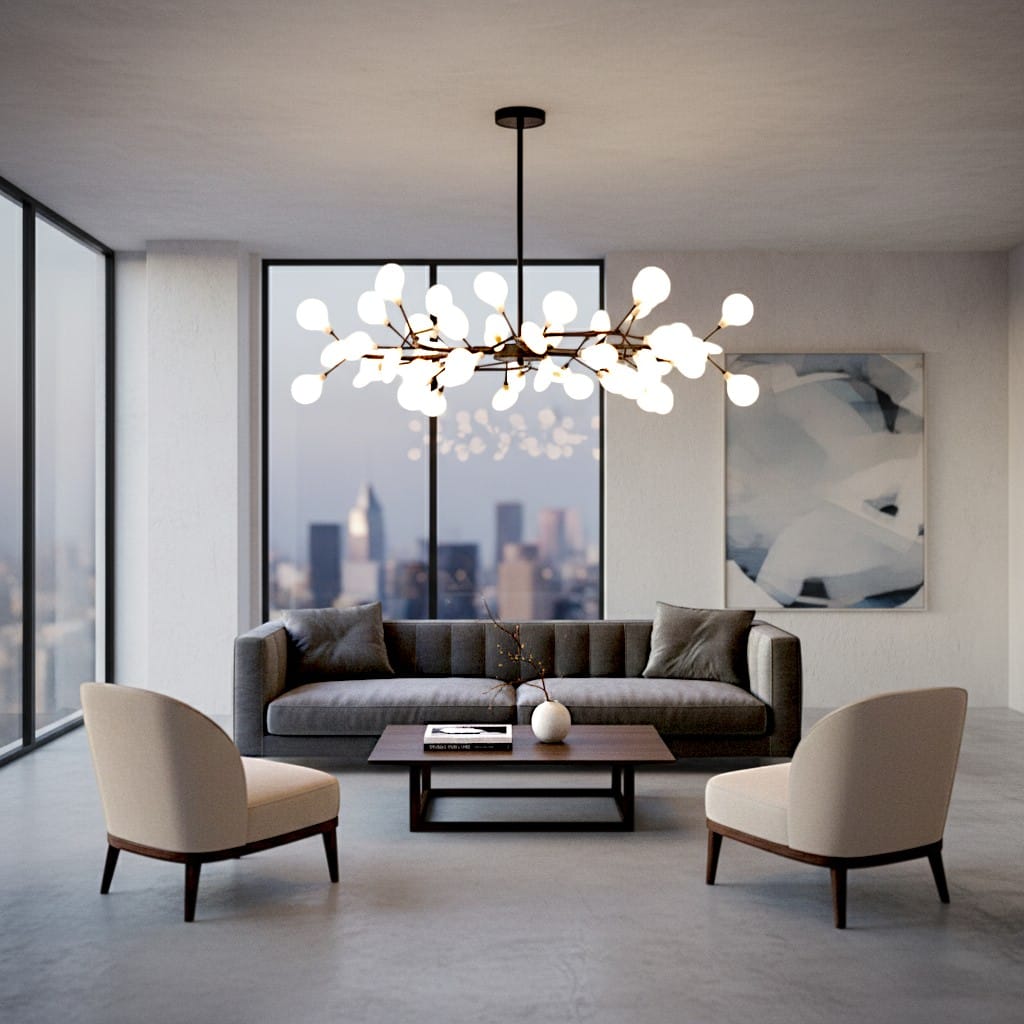 Lustre plafonnier design - Oslo Lustre plafonnier design - Oslo : éclat assuré