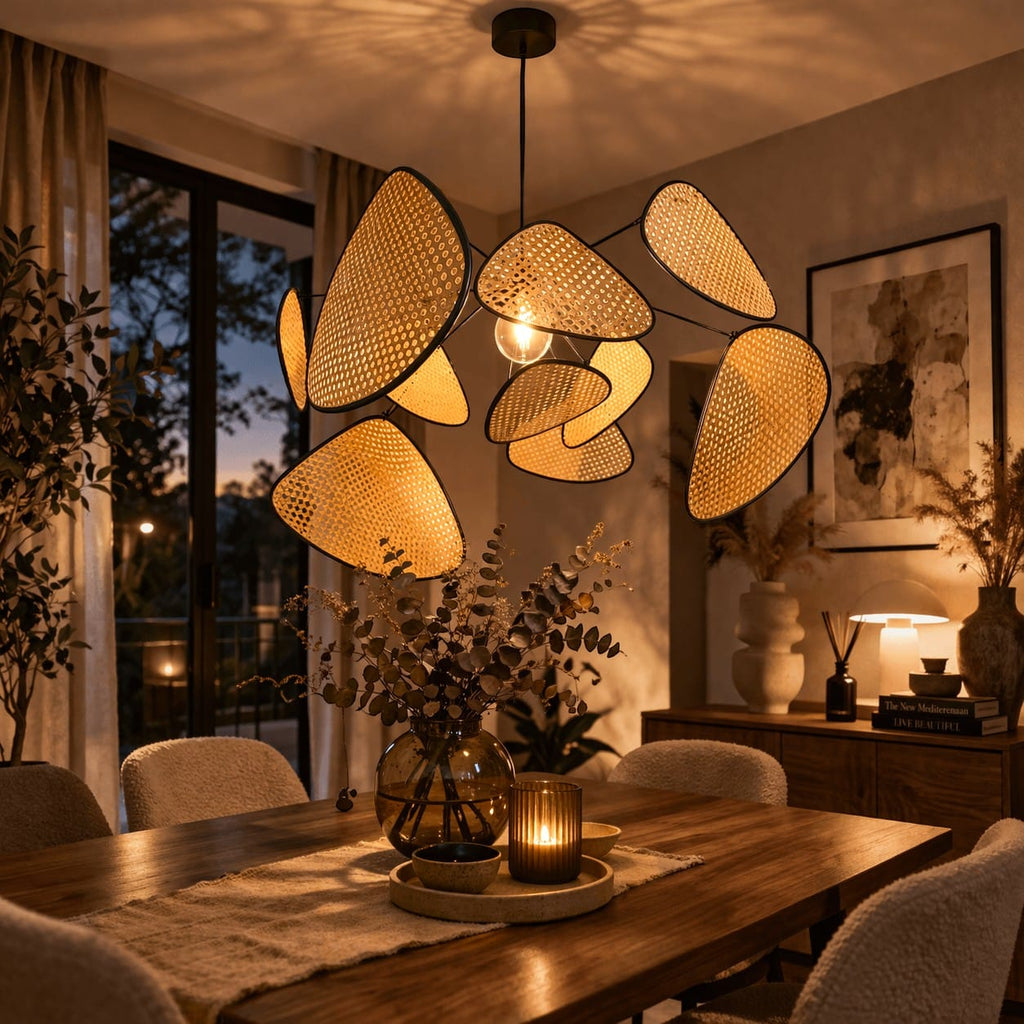 Suspension lustre rotin - Iva Suspension lustre rotin - Iva Éclairez avec style !