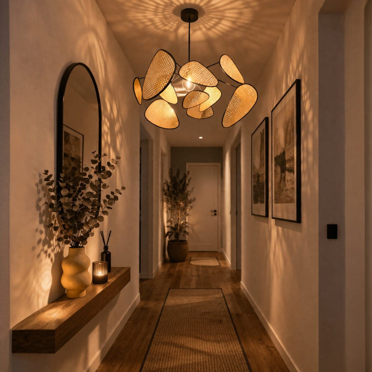 Suspension lustre rotin - Iva Suspension lustre rotin - Iva Éclairez avec style !