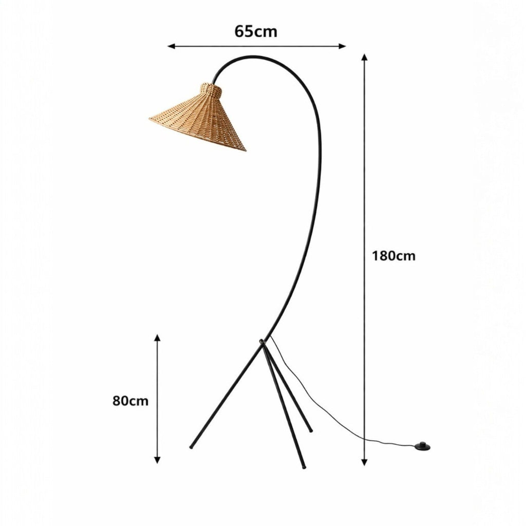 Lampadaire arc rotin - Jora Lampadaire arc rotin - Jora Apportez charme naturel