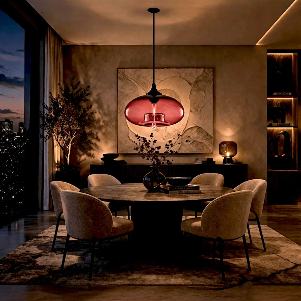 Luminaire suspension verre colore - Yva Luminaire suspension verre colore - Yva Éclat garanti
