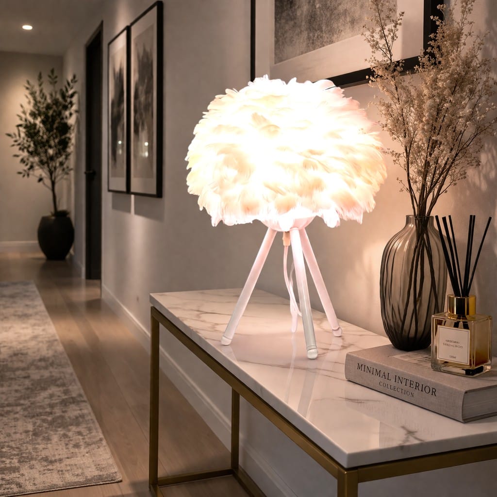 Lampe de table plume - Plumo Lampe de table plume - Plumo Adoptez la lumière plume