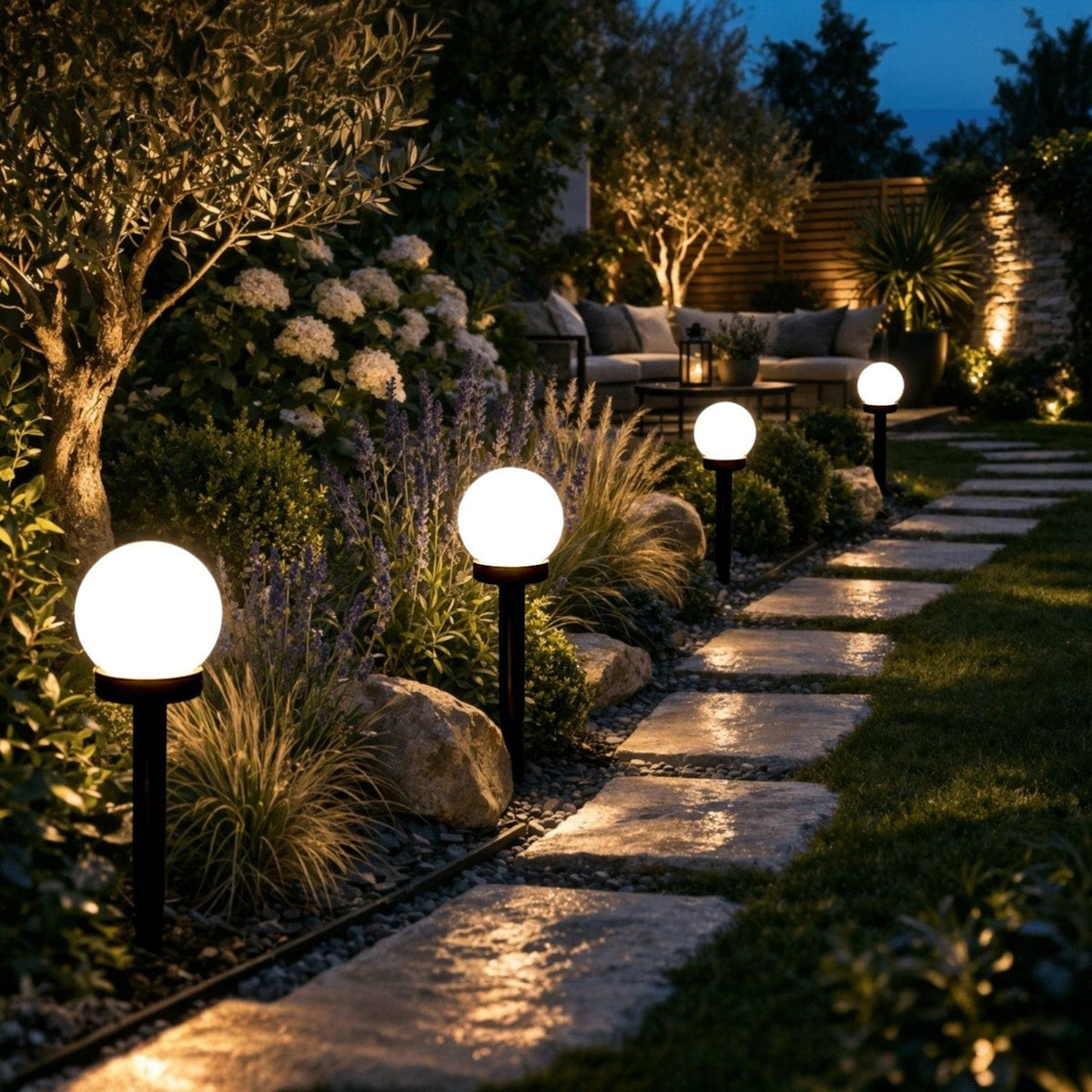 Boule lumière extérieure - Lexa Boule lumière extérieure - Lexa Illumine votre jardin !