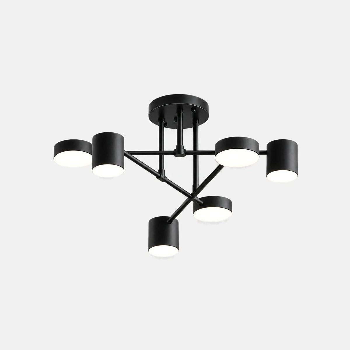 Plafonnier LED design Oxmo noir, sur fond uni