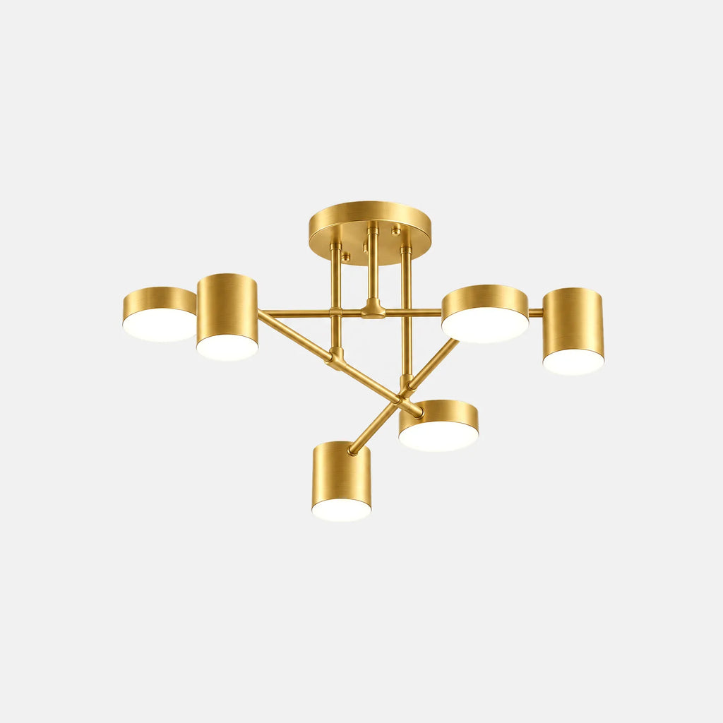 Plafonnier LED design Oxmo doré, sur fond uni