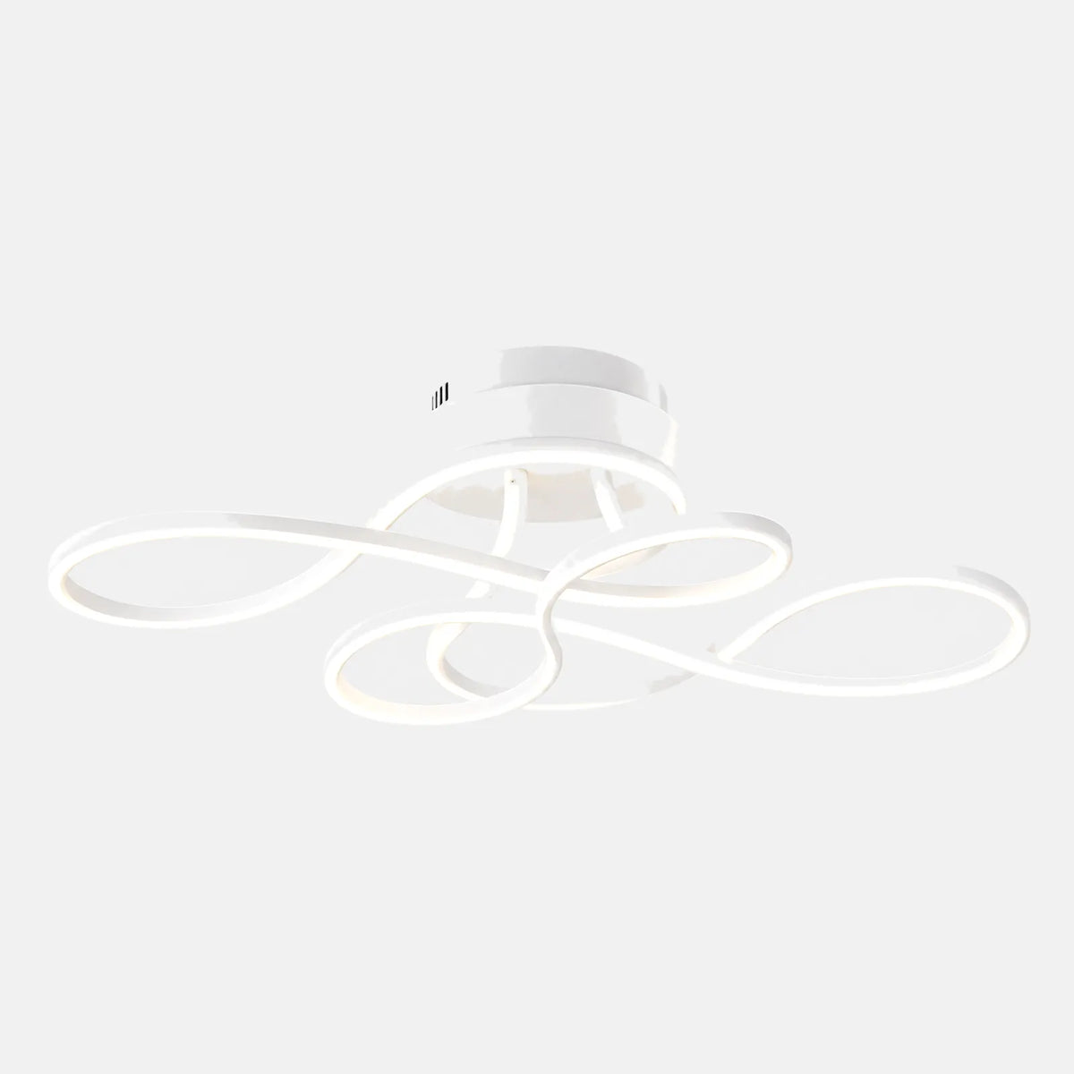 Plafonnier LED Galaxy blanc à rubans entrelacés, sur fond uni