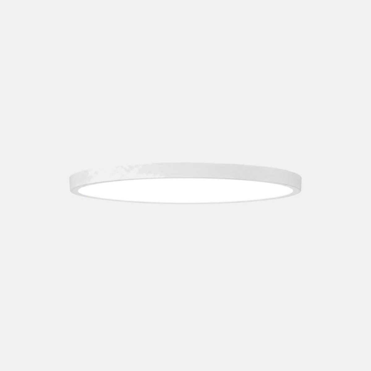 Plafonnier LED rond extra-plat Evi blanc, 30 cm, sur fond uni