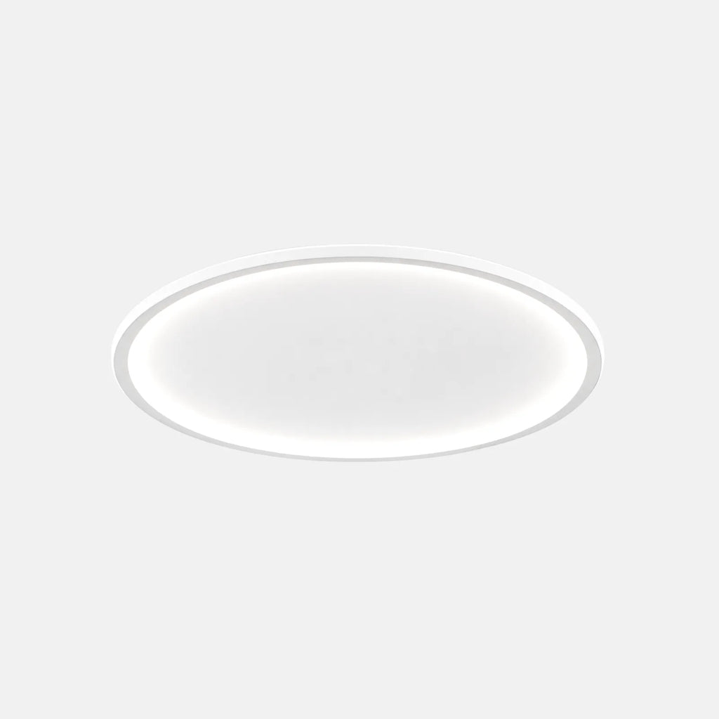 Plafonnier LED rond extra-plat Beca blanc, sur fond uni