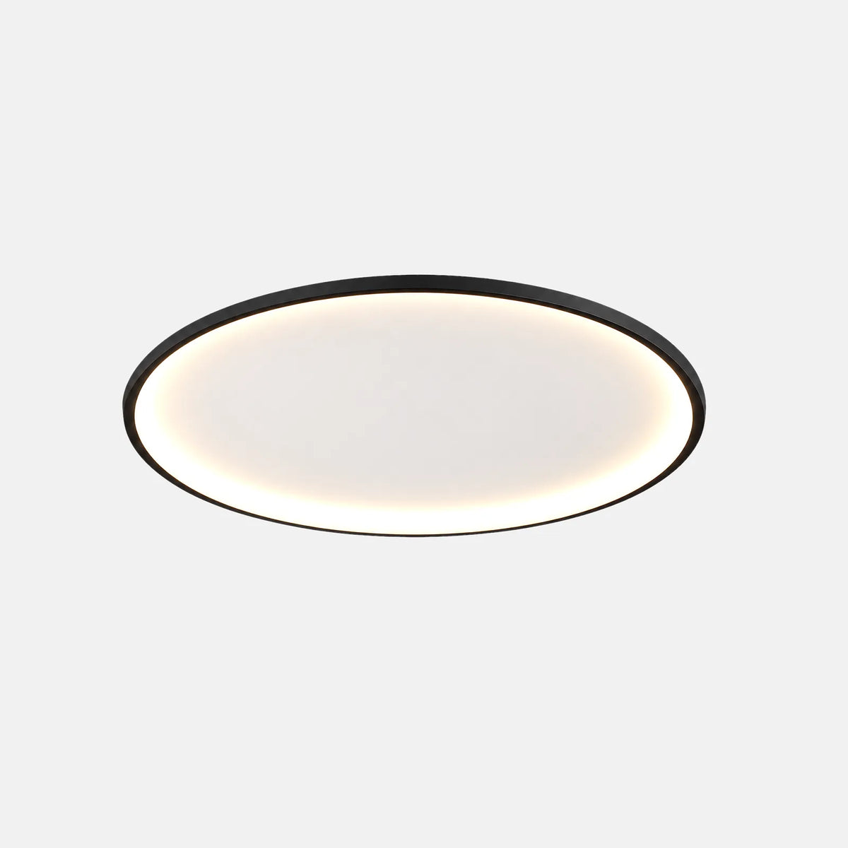 Plafonnier LED rond extra-plat Beca noir, sur fond uni