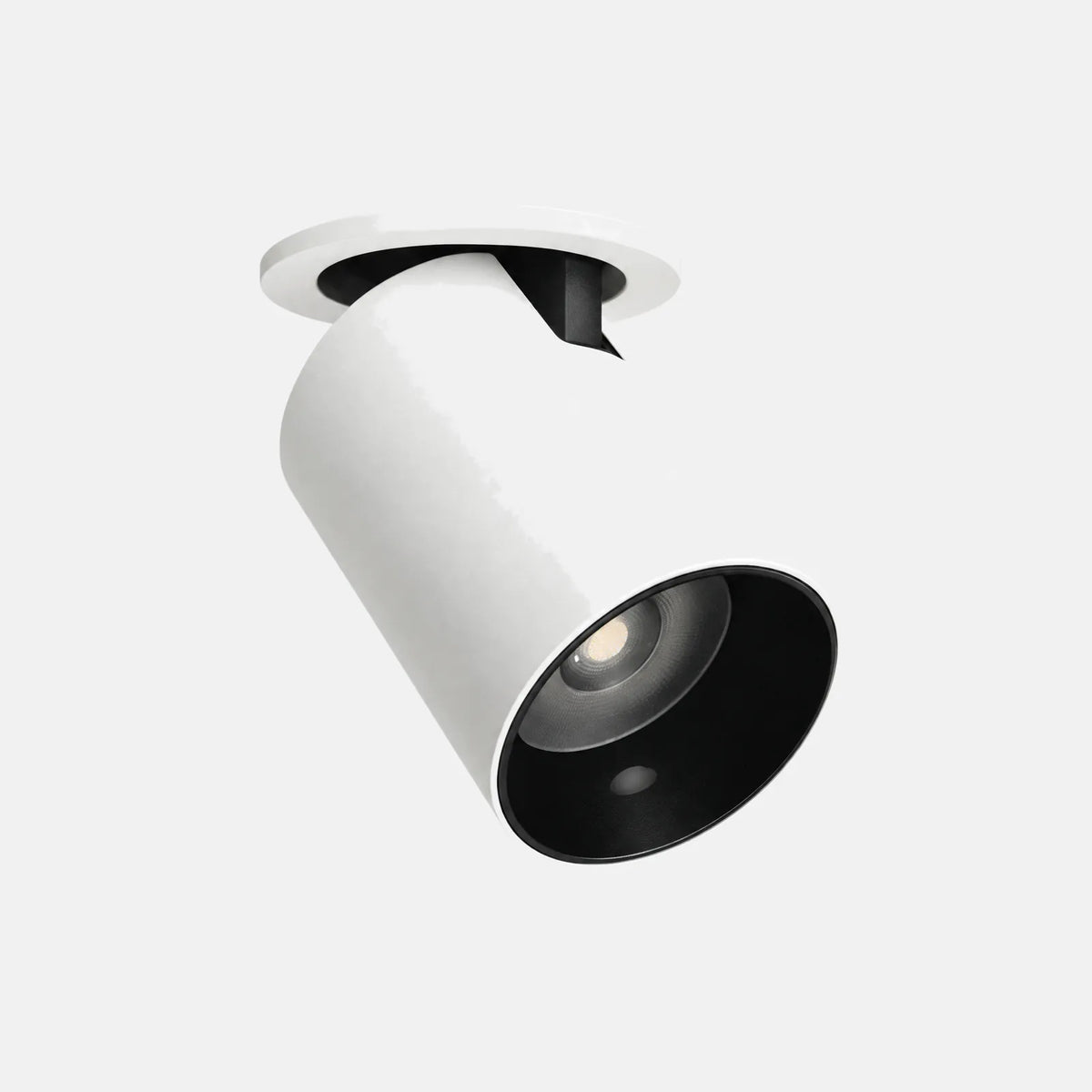 Spot LED orientable encastré Kuro blanc, sur fond uni